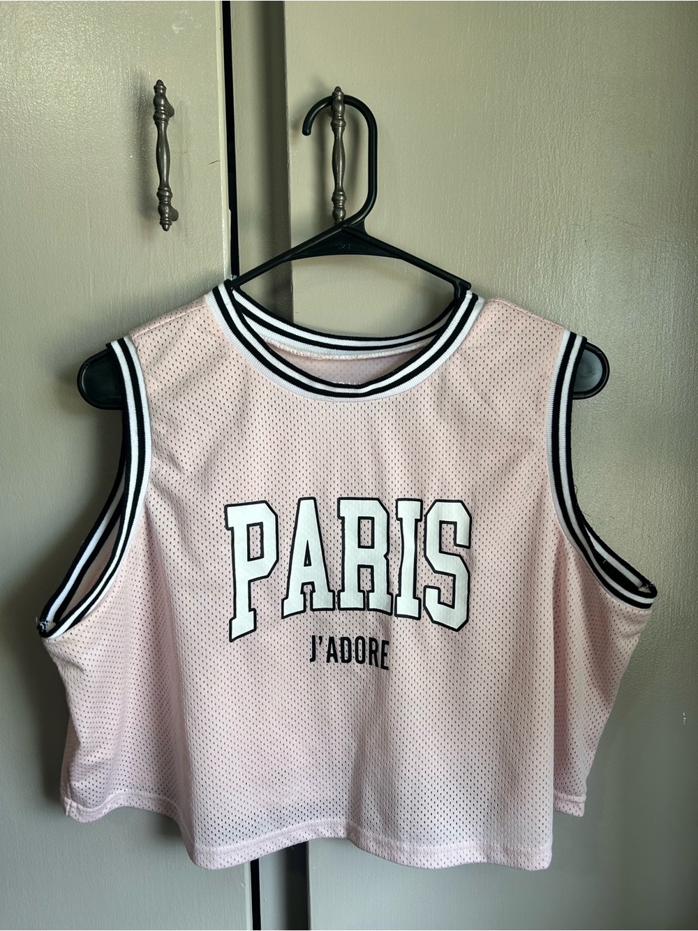 PARIS J'ADORE Sleeveless Mesh Crop Top - Light Pink